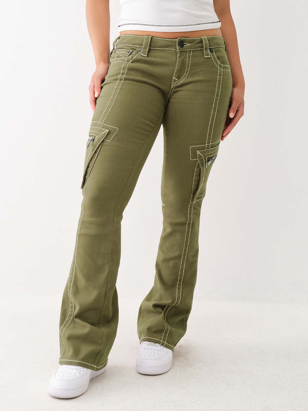 True Religion Low rise Cargo Boot Cut Pants