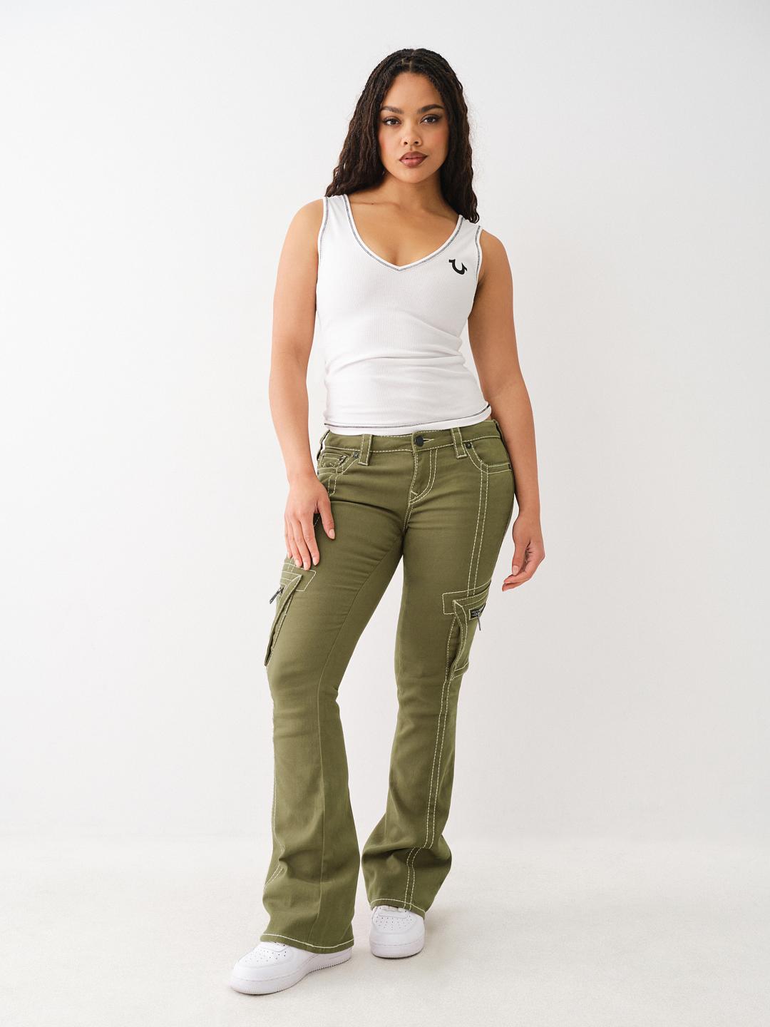 True Religion Low rise Cargo Boot Cut Pants