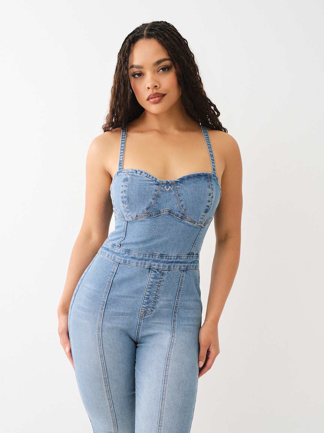 Sexy Denim Fitted Jumpsuit