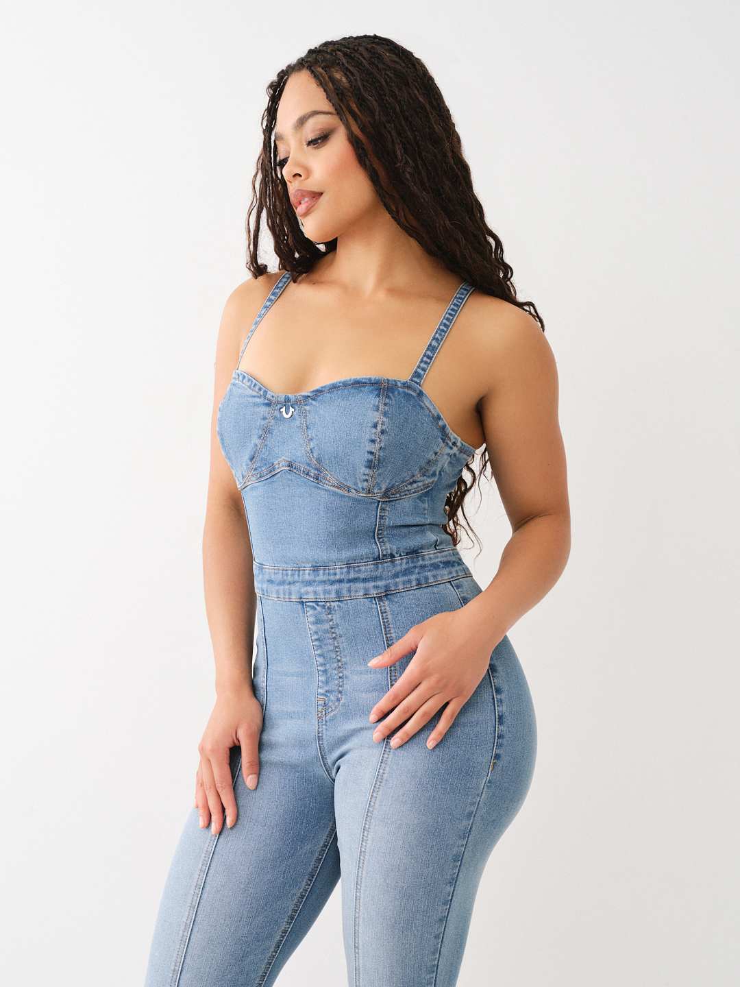 Sexy Denim Fitted Jumpsuit